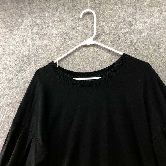 Banana Republic Balloon Sleeve Sweatshirt Womens L Black Crewneck Relaxed - Picture 3 of 9
